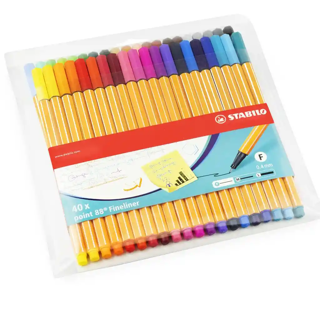 Plumígrafo Stabilo Point 88 Estuche Surtido X 40 Unds
