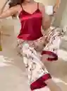Pijama Satín Suave Conjunto 2 Piezas Estampado