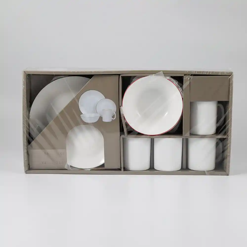 Vajilla Expressions Redonda Blanco 16 Pz Vidrio Opal