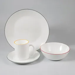 Vajilla Expressions Redonda Blanco 16 Pz Vidrio Opal