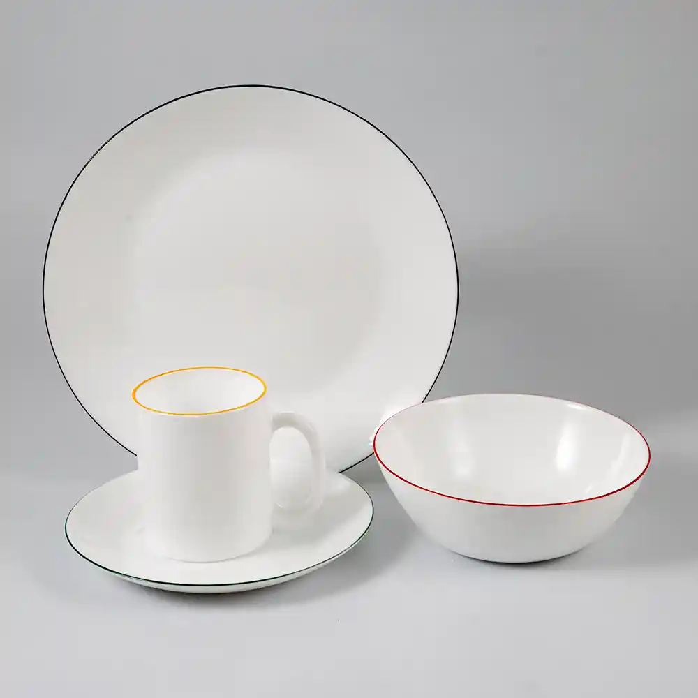 Vajilla Expressions Redonda Blanco 16 Pz Vidrio Opal