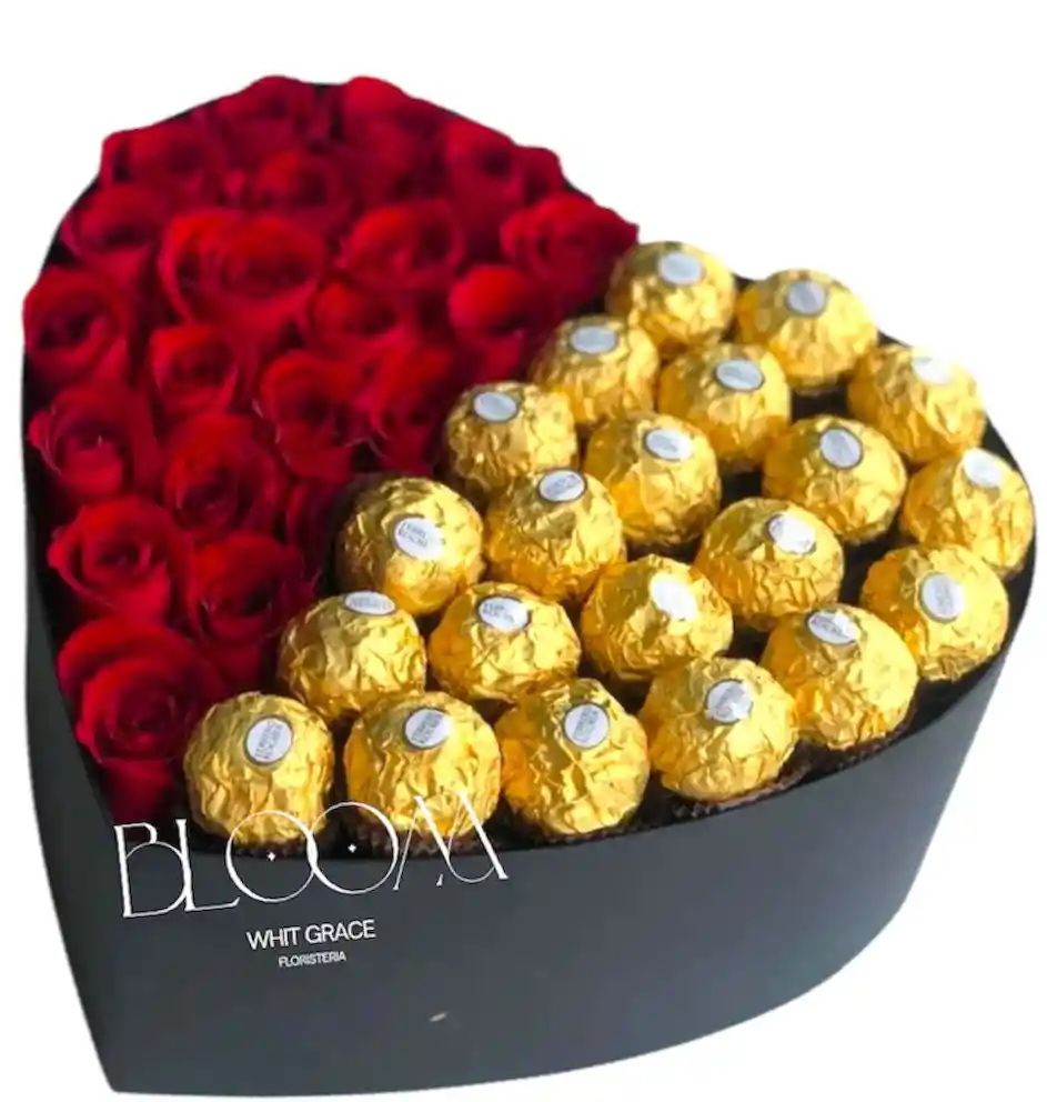 Flores Rosas Rojas Y Ferrero Rocher