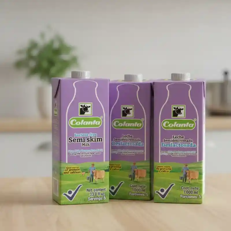 Leche Semidescremada Deslactosada Colanta 1l X 6und
