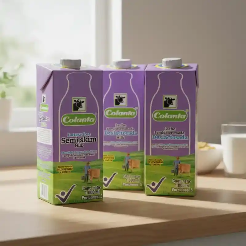 Leche Semidescremada Deslactosada Colanta 1l X 6und