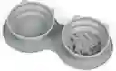 Comedero Doble Portatil Silicona Plegable