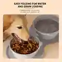 Comedero Doble Portatil Silicona Plegable