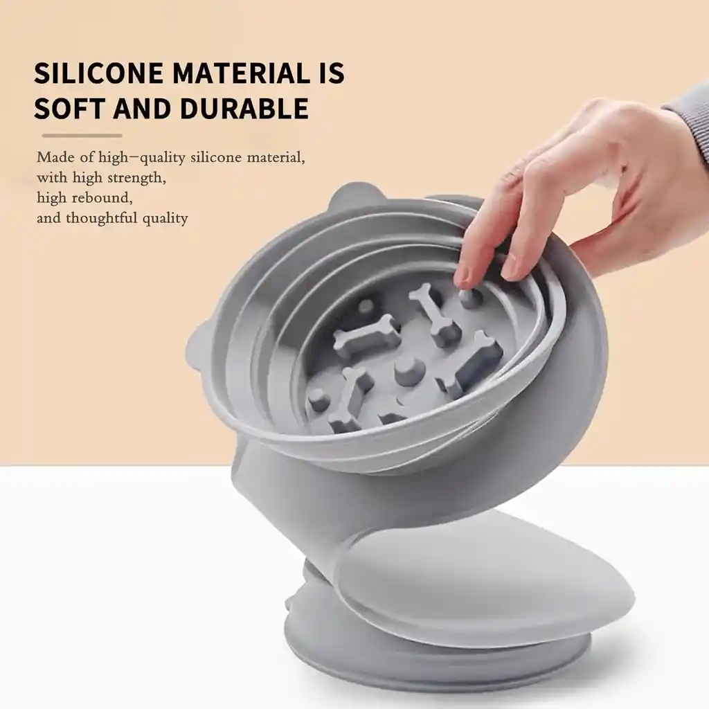 Comedero Doble Portatil Silicona Plegable