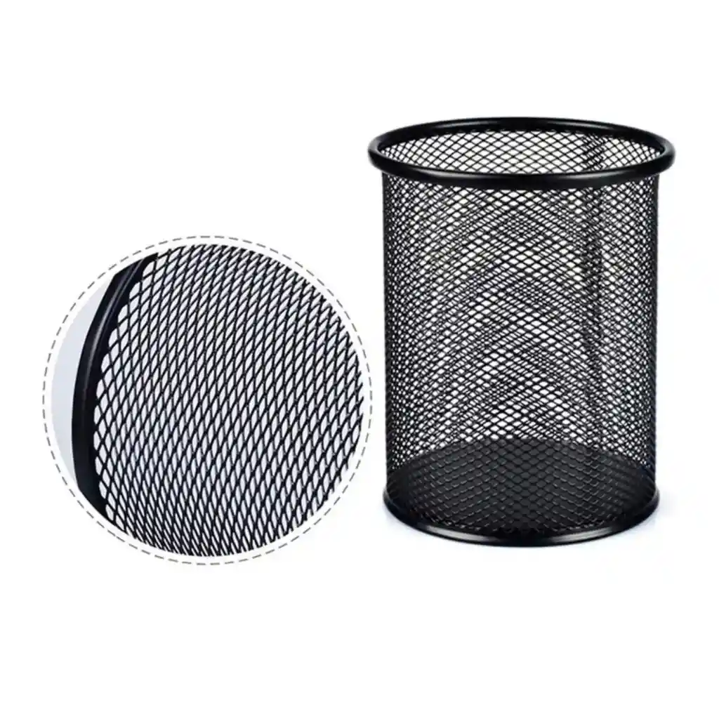 Portalápices Redondo En Malla Metálico