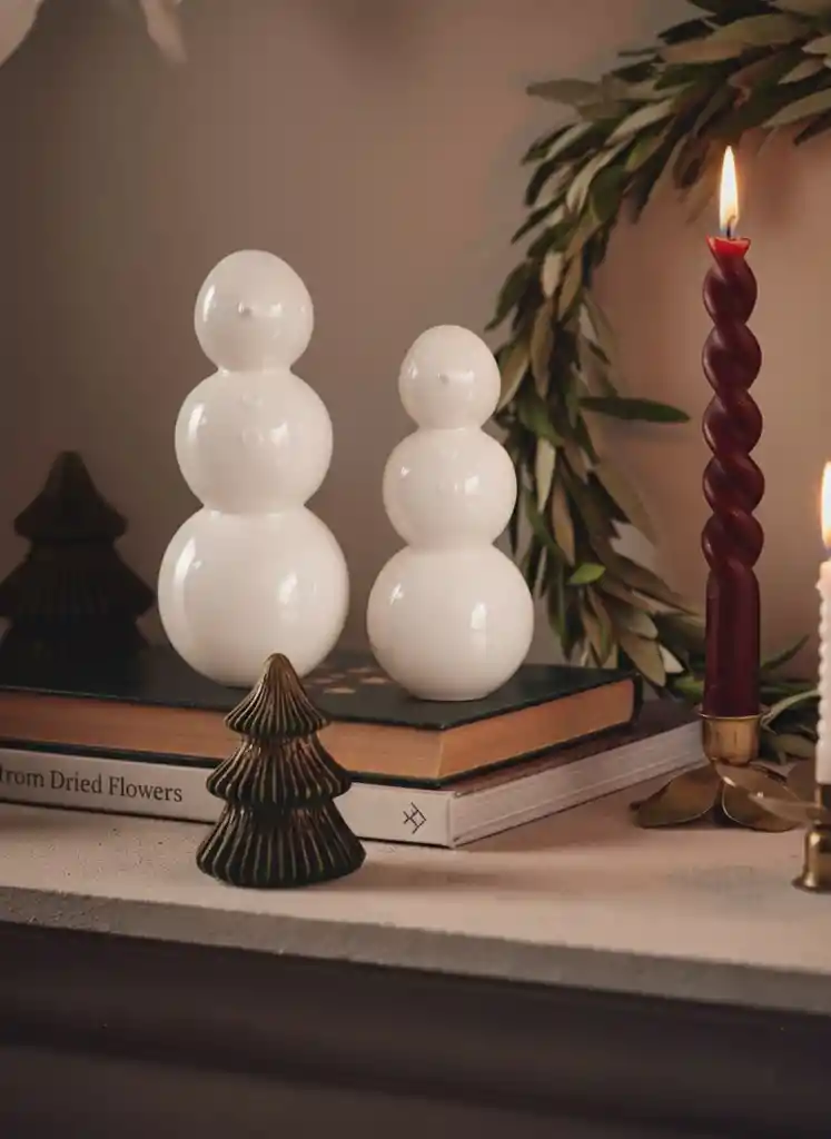 Muñeco De Nieve En Cerámica Grande