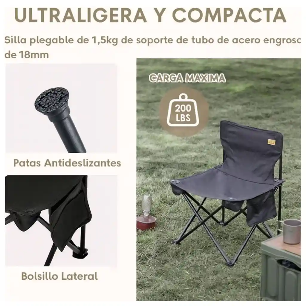 Juego De Camping Set Mesa 95cm 4 Sillas Plegables Portatil