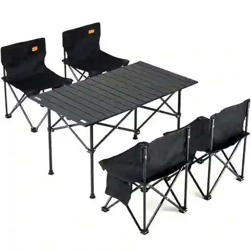 Juego De Camping Set Mesa 95cm 4 Sillas Plegables Portatil
