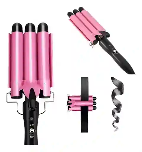 Pinza Rizadora Profesional Para Ondas 3 Tubos