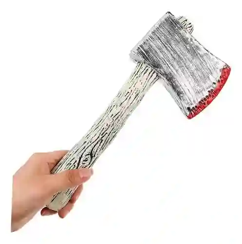 Hacha Larga Con Sangre Accesorio Disfraz Halloween