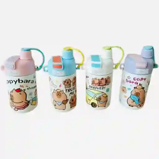 Termo En Acero Doble Capa De Capibara Lilagloby De 480 Ml Mantiene Bebidad Frio O Caliente