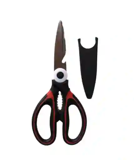 Tijeras Para Cocina Multiusos Negras Acero Inoxidable Destapador