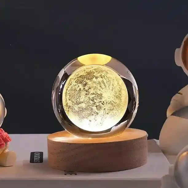 Lámpara Esfera De Cristal Luna