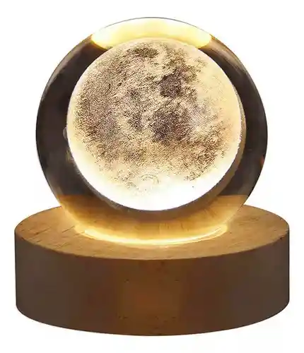 Lámpara Esfera De Cristal Luna