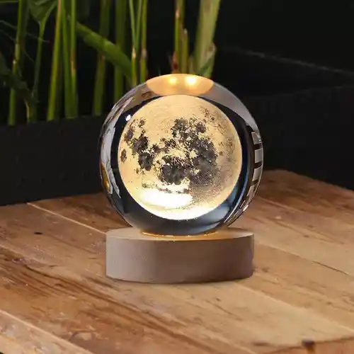 Lámpara Esfera De Cristal Luna