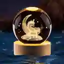 Lámpara Esfera De Cristal Unicornio En Luna