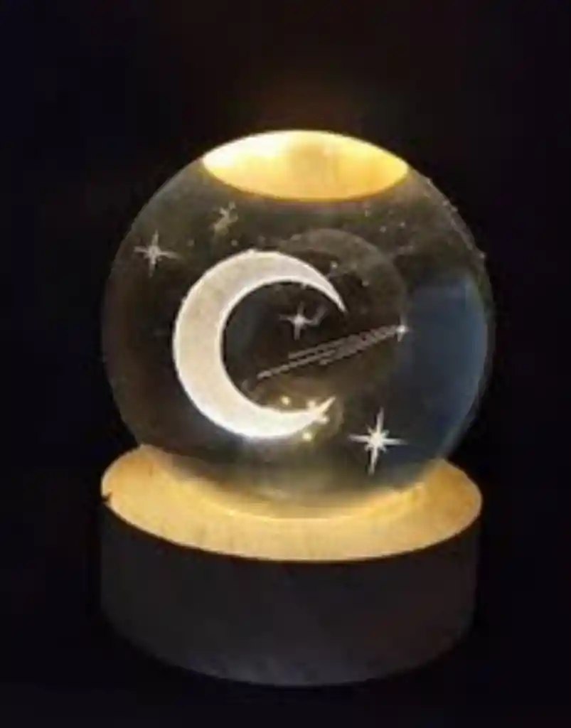 Lámpara Esfera De Cristal Media Luna