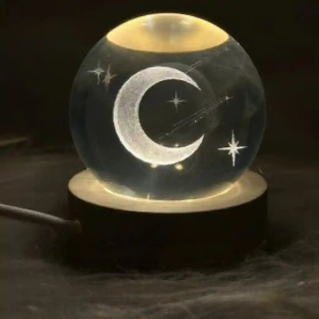 Lámpara Esfera De Cristal Media Luna