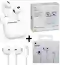 Airpods 3 Calidad 1.1 Audifonos + Auriculares Earpods Conector Lightning Apple | Color Blanco