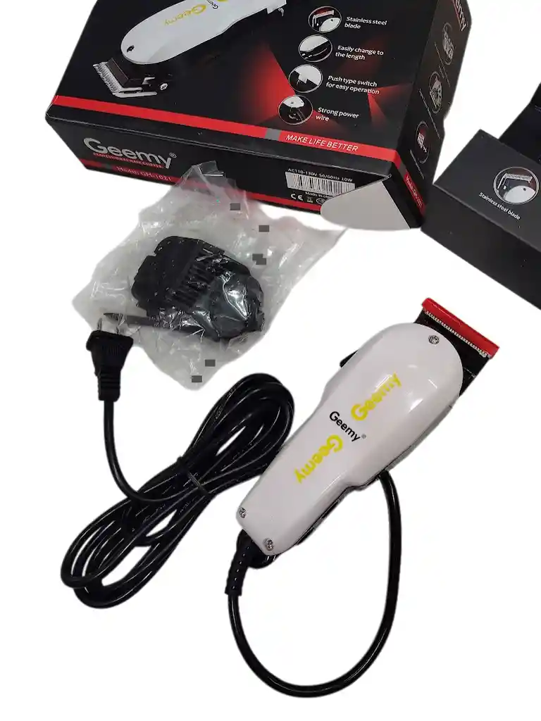Maquina Afeitadora Blanca Geemy Gm-1021 Profesional Hair