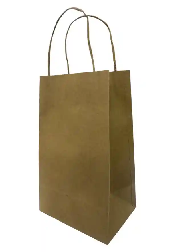 Bolsa Papel Kraft # 6 Con Manija (17x28x11 Cms)