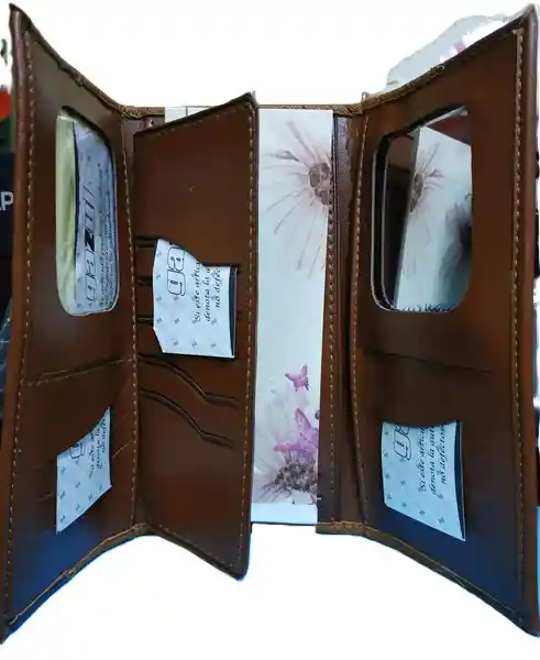 Billetera Larga De Cuero Para Dama