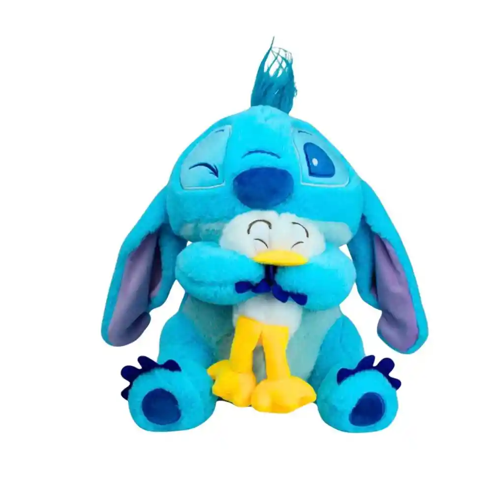 Peluche Stich Abrazando Pato 40 Cm