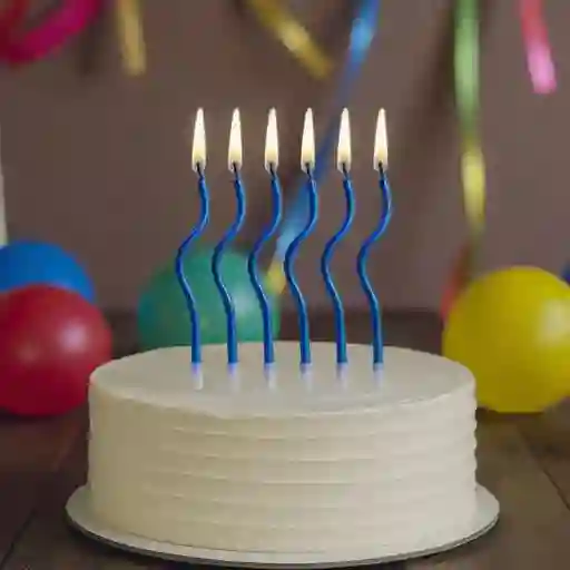 Velas En Espiral Azul Cromado X6 Unidades 12 Cm