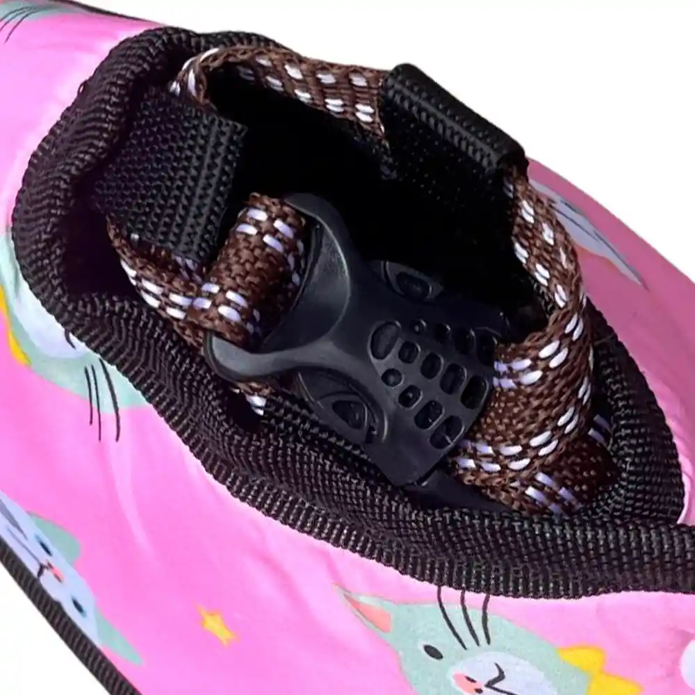 Cono Para Mascota Color Rosa Con Diseño De Gatos Talla 2