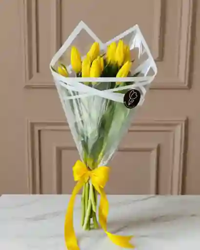 Bouquet De 10 Tulipán Amarillo