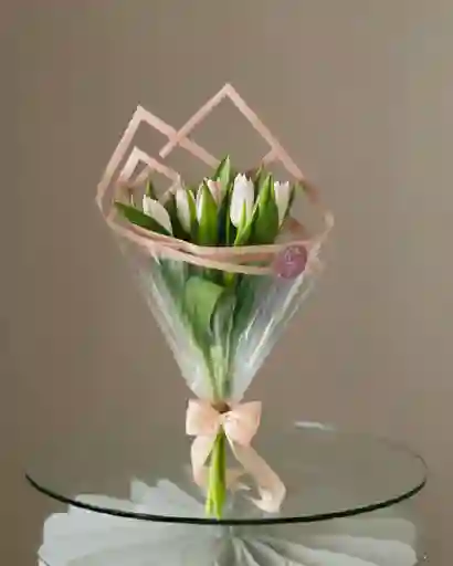 Bouquet De 5 Tulipanes Rosados