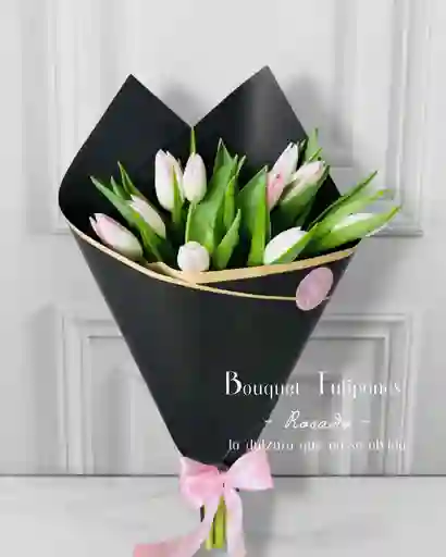 Bouquet De 10 Tulipanes Rosados