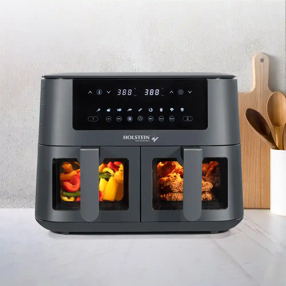 Freidora Doble Holstein Negro 8 Lt 1600 W Hh-09114021dg