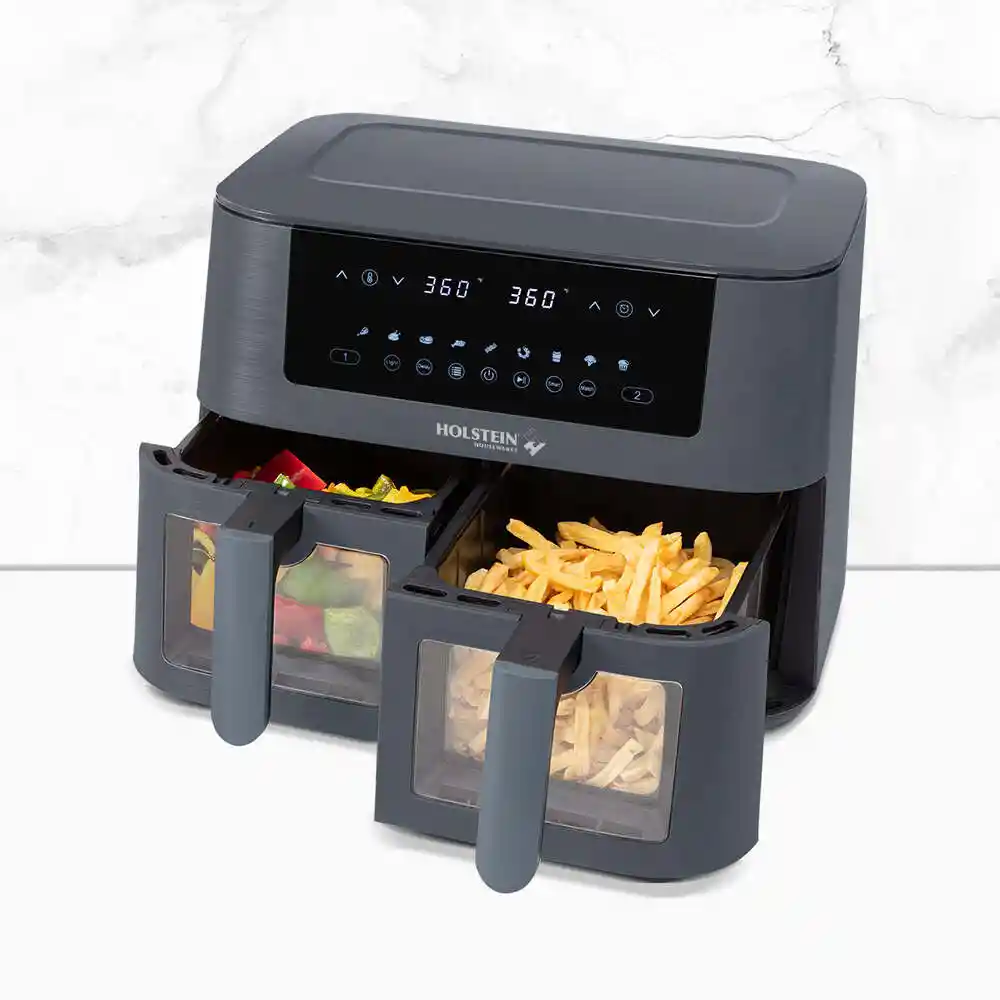 Freidora Doble Holstein Negro 8 Lt 1600 W Hh-09114021dg