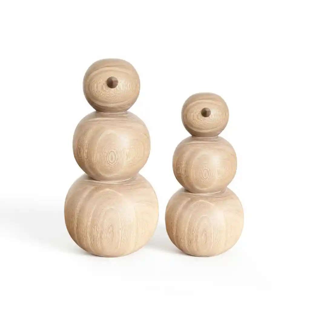 Set Muñecos De Nieve En Madera