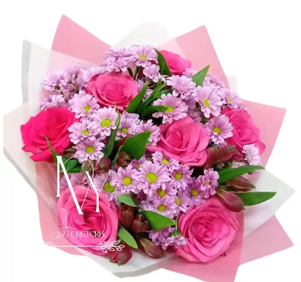 Flores Rosas Fucsia Margarita Lila