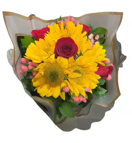 Ramo Premium De Girasoles Y Rosas