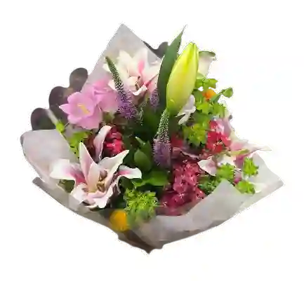 Ramo Premium De Lirios Rosas Y Flores Silvestres