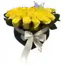 Caja Corazón De Rosas Amarillas