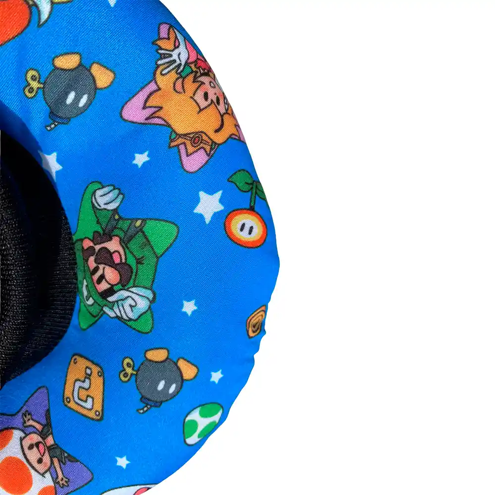 Dona Para Mascotas Color Celeste Con Diseño De Mario Bross Talla Xs