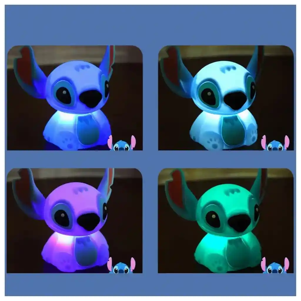 Lampara De Silicona Stitch Táctil Luz De Noche
