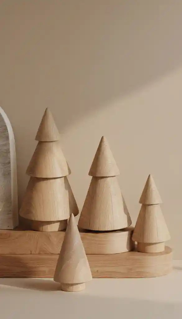 Arbolito De Madera Escalonado Mediano En Madera