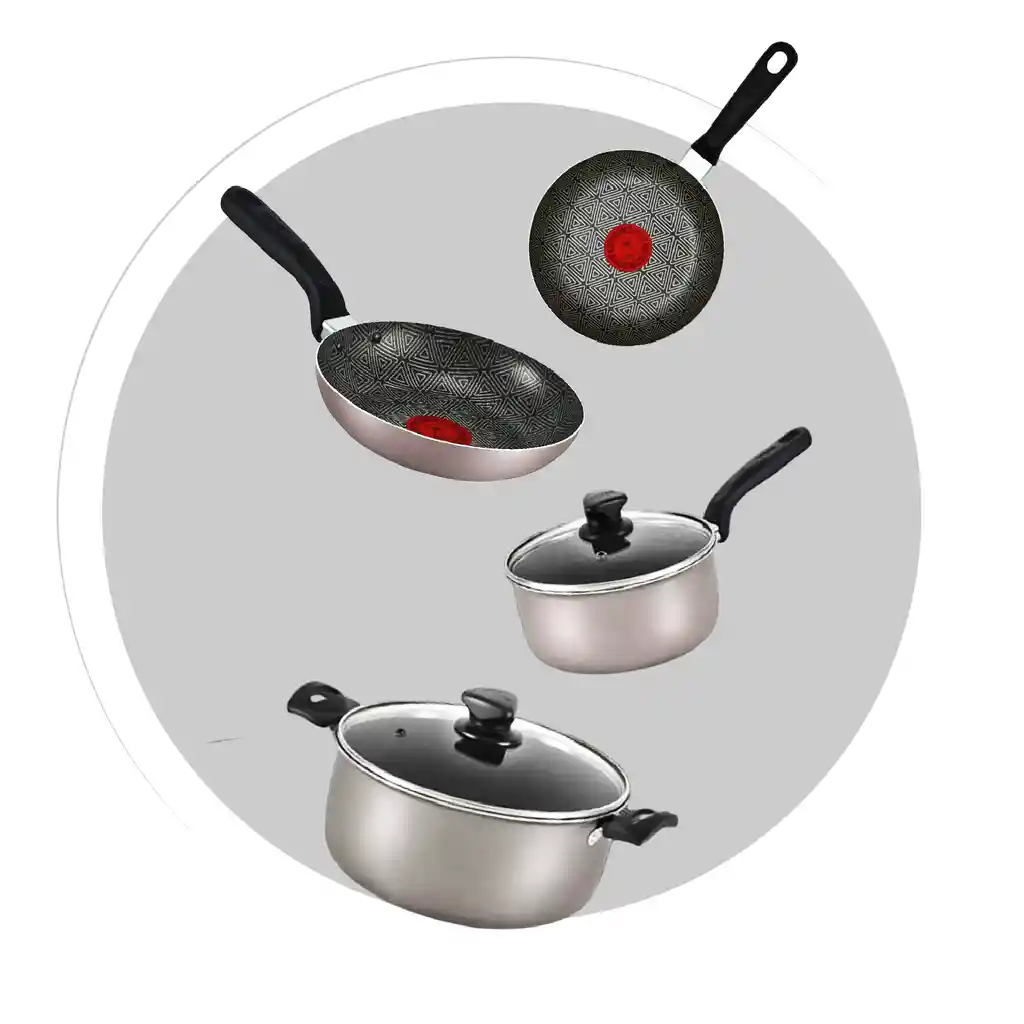 Batería Imusa Antiadherente Triforce 6 Piezas 3x Más Duradera