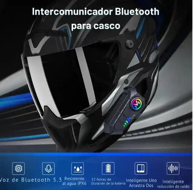 Intercomunicador Para Casco Motocicleta V 10 Bluetooth