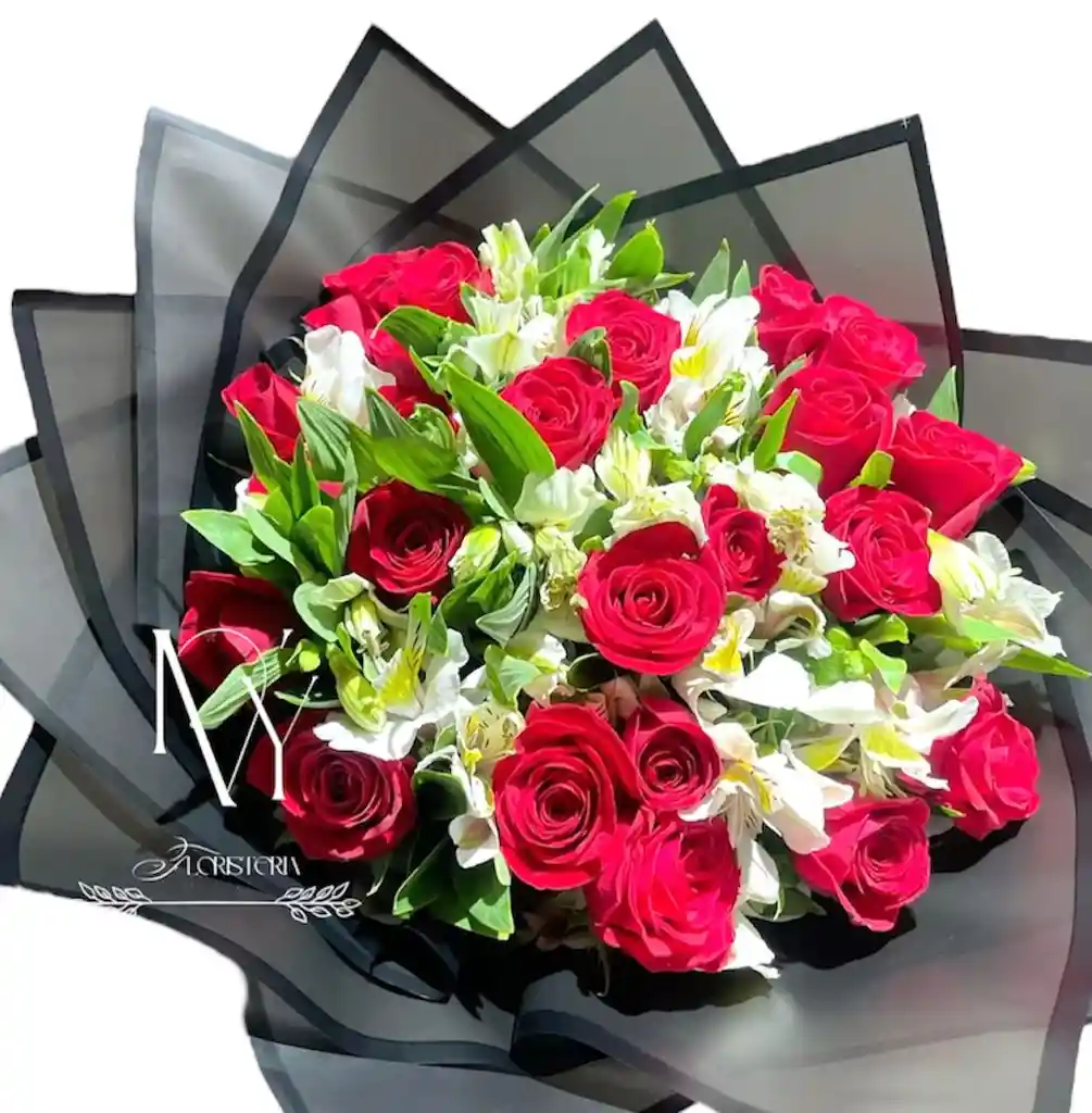 Flores Rosas Rojas X24 Y Astromelia