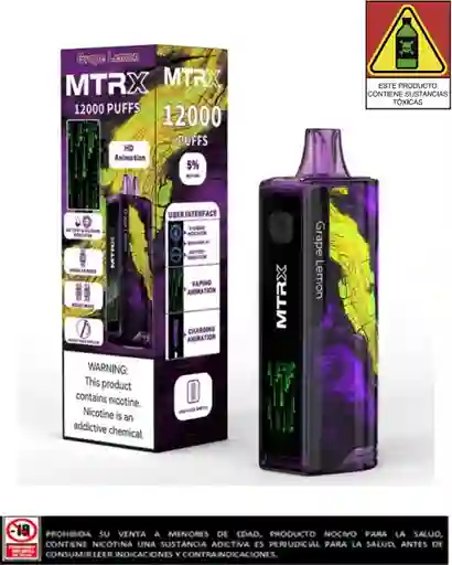 Vapeador Mtrx Grape Lemon 12.000 Puffs