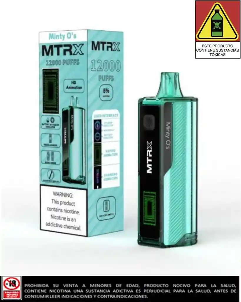 Vapeador Mtrx Minty O´s 12.000 Puffs